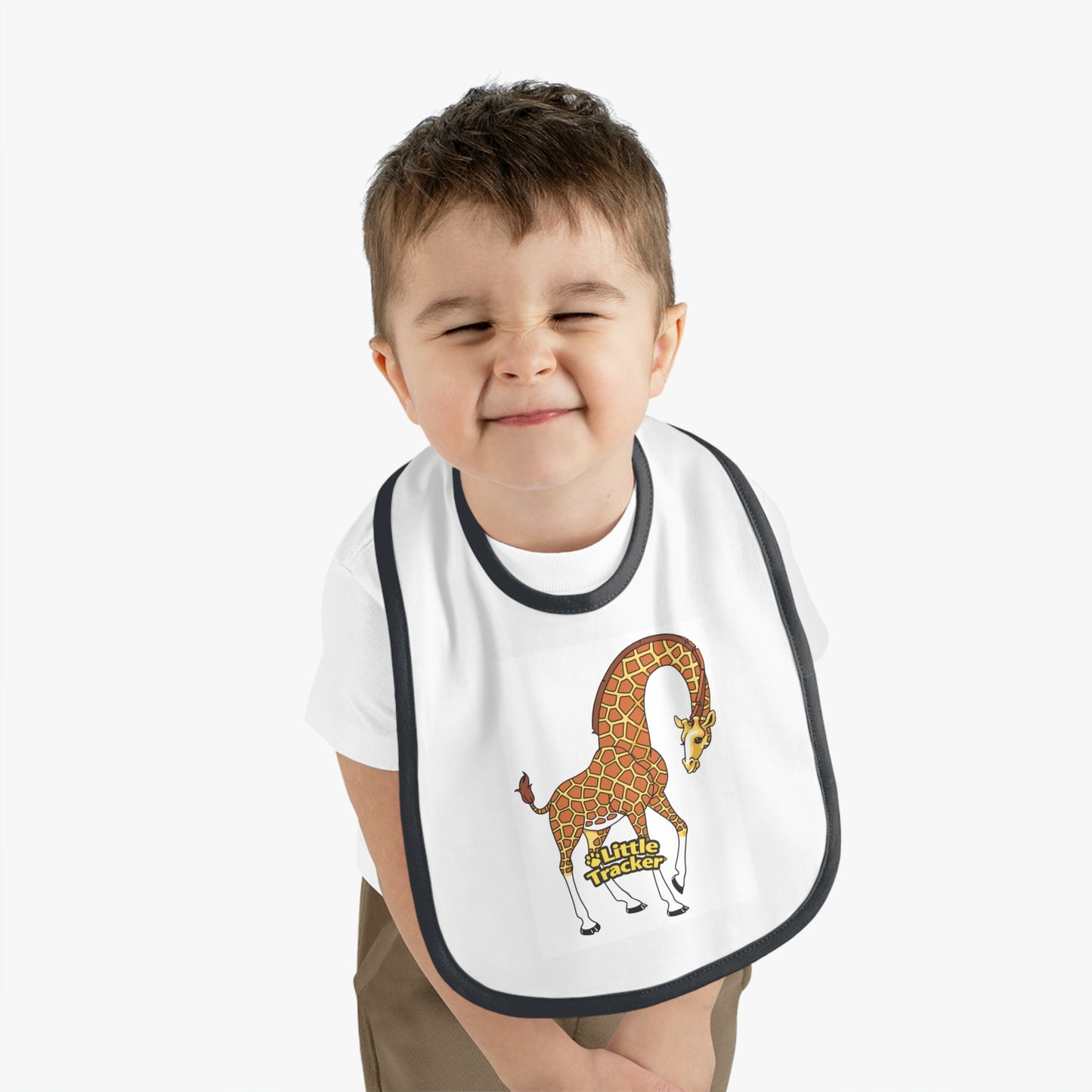 Little Tracker® Giraffe Baby Contrast Trim Jersey Bib/Safari Series